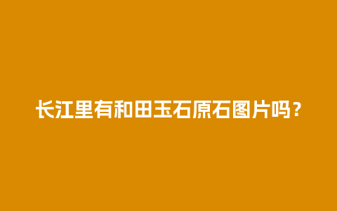 长江里有和田玉石原石图片吗？