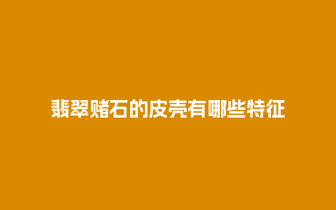 翡翠赌石的皮壳有哪些特征