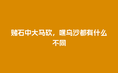 赌石中大马砍，嘿乌沙都有什么不同