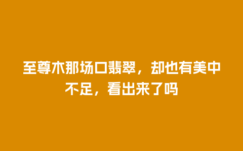 至尊木那场口翡翠，却也有美中不足，看出来了吗