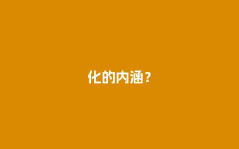 化的内涵？