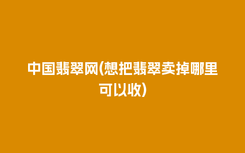 中国翡翠网(想把翡翠卖掉哪里可以收)