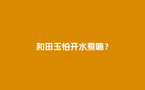 和田玉怕开水煮嘛？