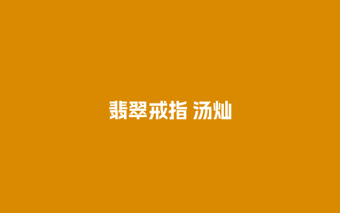 翡翠戒指 汤灿