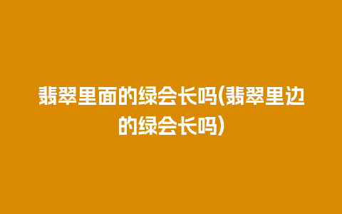 翡翠里面的绿会长吗(翡翠里边的绿会长吗)