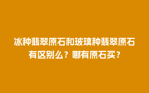 冰种翡翠原石和玻璃种翡翠原石有区别么？哪有原石买？