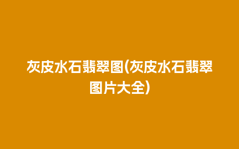 灰皮水石翡翠图(灰皮水石翡翠图片大全)