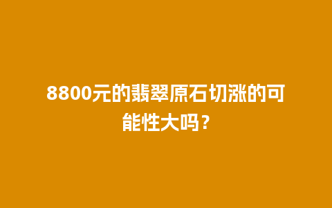 8800元的翡翠原石切涨的可能性大吗？