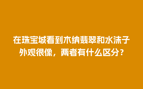 在珠宝城看到木纳翡翠和水沫子外观很像，两者有什么区分？