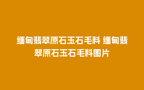 缅甸翡翠原石玉石毛料 缅甸翡翠原石玉石毛料图片