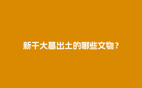 新干大墓出土的哪些文物？
