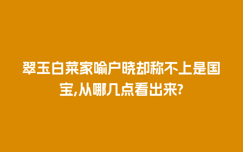 翠玉白菜家喻户晓却称不上是国宝,从哪几点看出来?