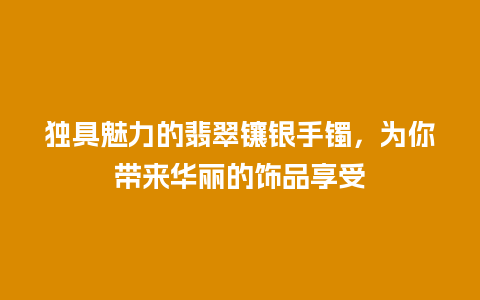 独具魅力的翡翠镶银手镯，为你带来华丽的饰品享受