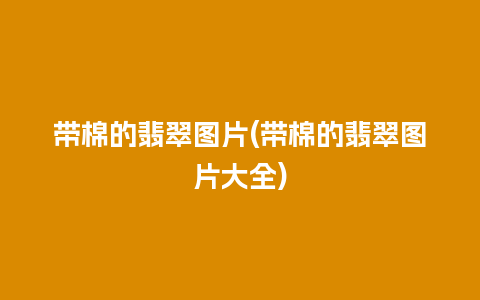带棉的翡翠图片(带棉的翡翠图片大全)