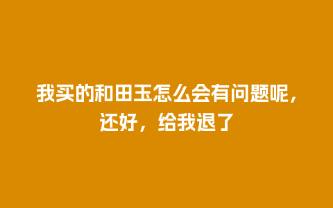 我买的和田玉怎么会有问题呢，还好，给我退了