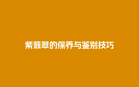 紫翡翠的保养与鉴别技巧插图 紫翡翠的保养与鉴别技巧