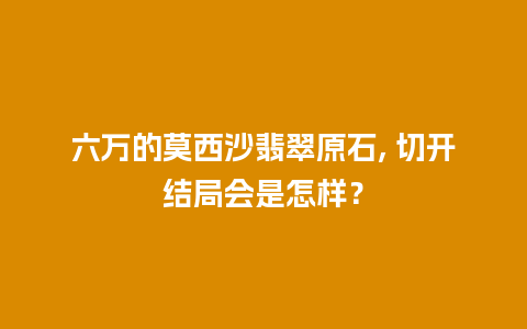 六万的莫西沙翡翠原石, 切开结局会是怎样？