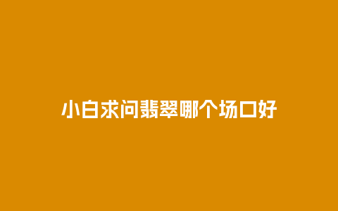 小白求问翡翠哪个场口好
