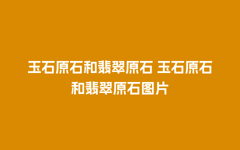 玉石原石和翡翠原石 玉石原石和翡翠原石图片