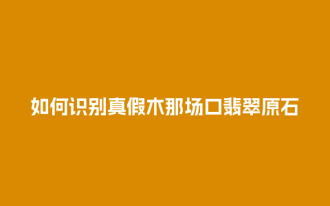 如何识别真假木那场口翡翠原石