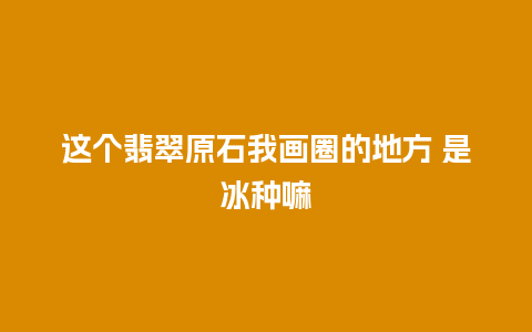 这个翡翠原石我画圈的地方 是冰种嘛