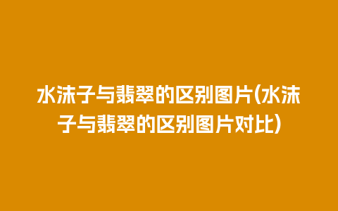 水沫子与翡翠的区别图片(水沫子与翡翠的区别图片对比)