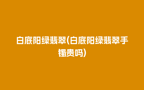 白底阳绿翡翠(白底阳绿翡翠手镯贵吗)