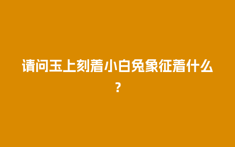 请问玉上刻着小白兔象征着什么？