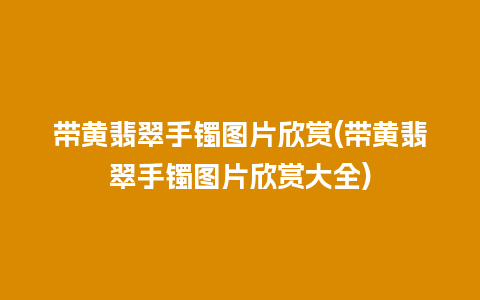 带黄翡翠手镯图片欣赏(带黄翡翠手镯图片欣赏大全)