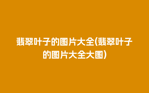 翡翠叶子的图片大全(翡翠叶子的图片大全大图)