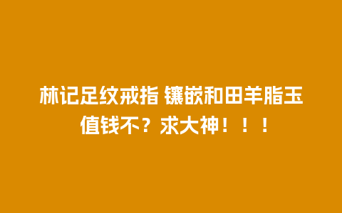 林记足纹戒指 镶嵌和田羊脂玉 值钱不？求大神！！！