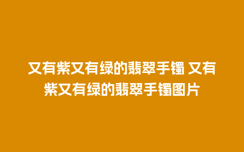 又有紫又有绿的翡翠手镯 又有紫又有绿的翡翠手镯图片