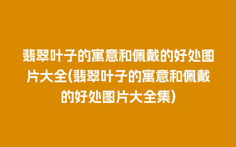 翡翠叶子的寓意和佩戴的好处图片大全(翡翠叶子的寓意和佩戴的好处图片大全集)