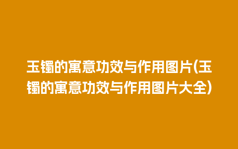 玉镯的寓意功效与作用图片(玉镯的寓意功效与作用图片大全)