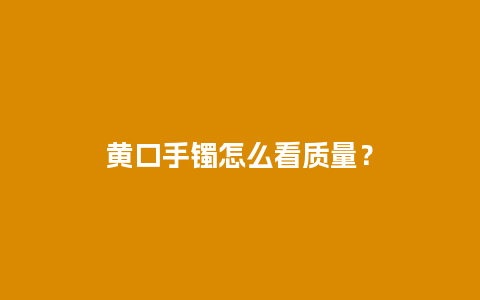 黄口手镯怎么看质量？