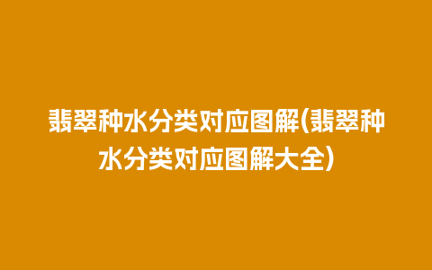 翡翠种水分类对应图解(翡翠种水分类对应图解大全)