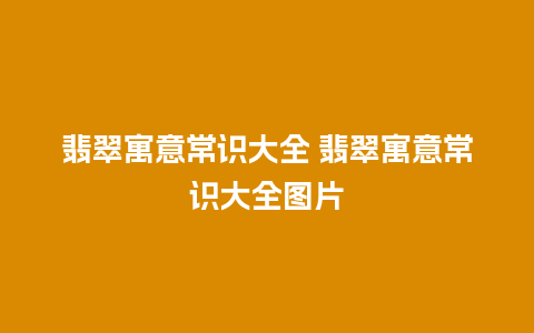 翡翠寓意常识大全 翡翠寓意常识大全图片