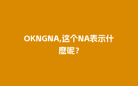 OKNGNA,这个NA表示什麽呢？