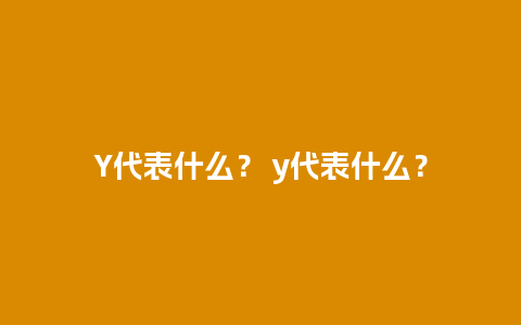 Y代表什么？ y代表什么？