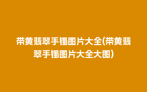 带黄翡翠手镯图片大全(带黄翡翠手镯图片大全大图)