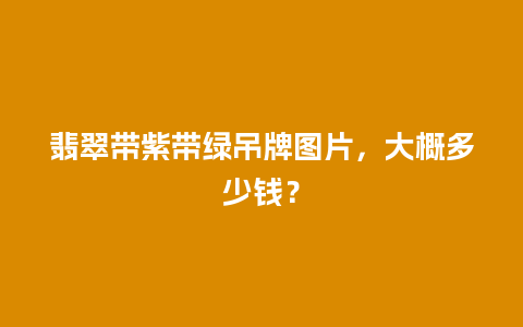 翡翠带紫带绿吊牌图片，大概多少钱？