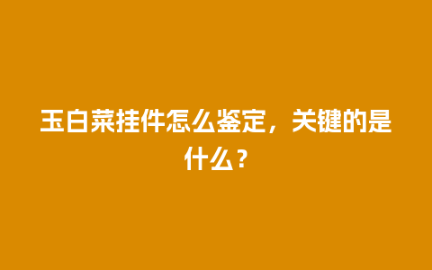 玉白菜挂件怎么鉴定，关键的是什么？