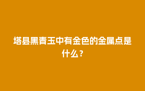 塔县黑青玉中有金色的金属点是什么？