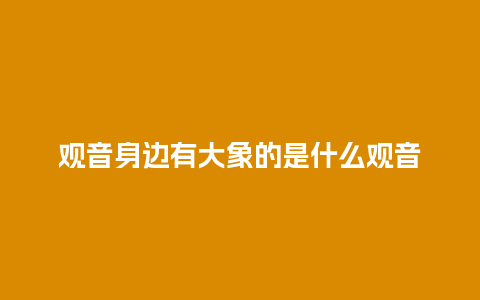 观音身边有大象的是什么观音