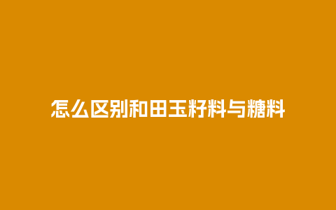 怎么区别和田玉籽料与糖料