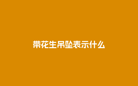 带花生吊坠表示什么