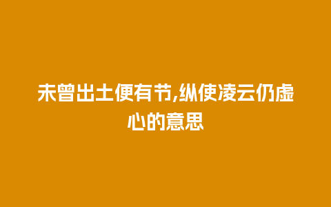 未曾出土便有节,纵使凌云仍虚心的意思