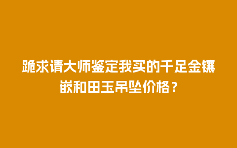 跪求请大师鉴定我买的千足金镶嵌和田玉吊坠价格？