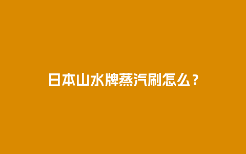 日本山水牌蒸汽刷怎么？