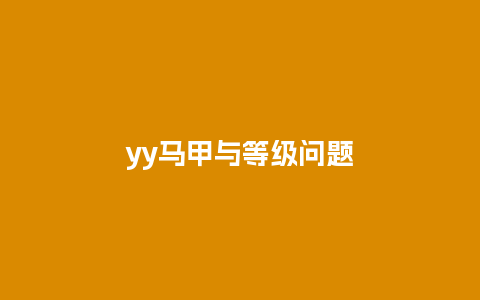 yy马甲与等级问题